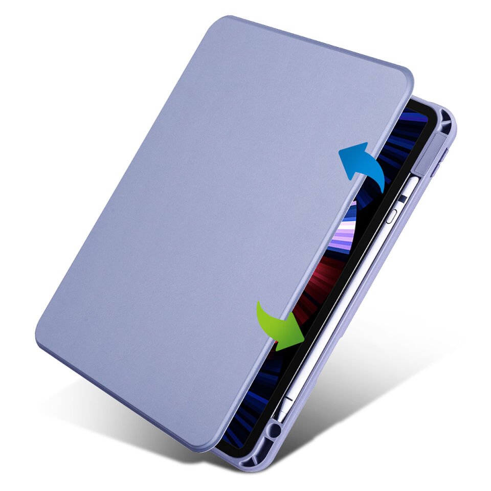 Apple iPad Pro 11 2021 (3.Nesil) Kılıf HEPTEKİLETİŞİM Termik Kalem Bölmeli Dönebilen Standlı Kılıf