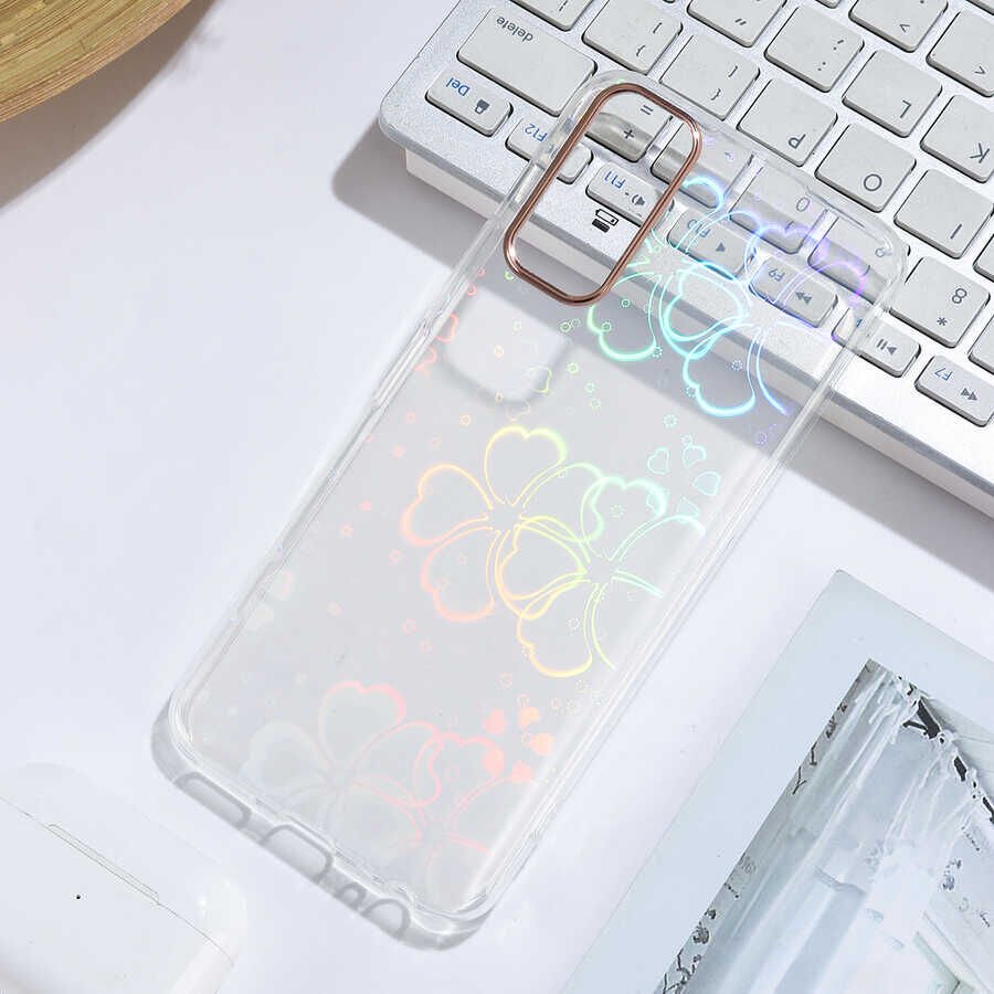 Vivo Y20S Kılıf Renkli Transparan Parlak Desenli Sert Kapak (SİDNEY) Flower No3