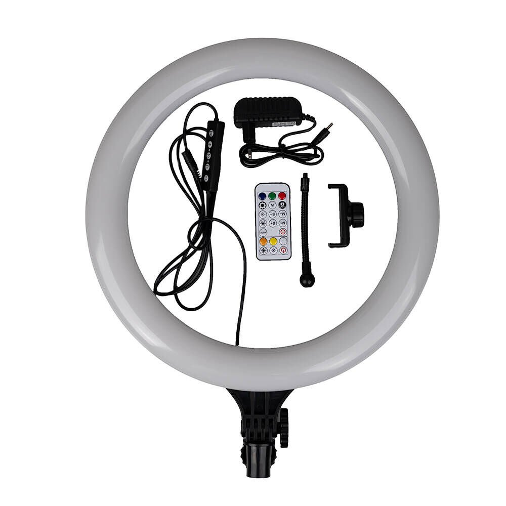 Telefon Stand MJ38 RGB 25W Ring Light Canlı Yayın 38cm USB'li  Siyah