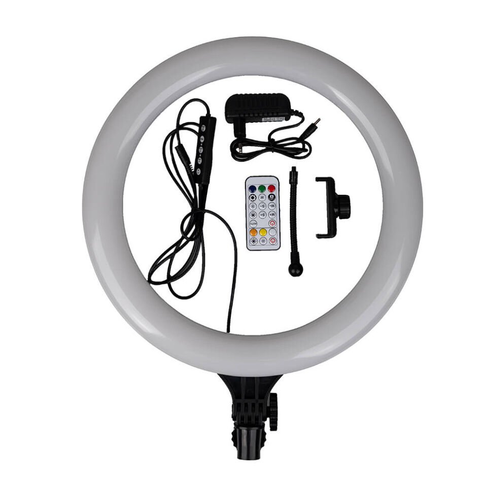 Telefon Stand MJ38 RGB 25W Ring Light Canlı Yayın 38cm USB'li  Siyah