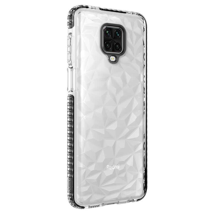 Xiaomi Redmi Note 9 Pro Kılıf Pramit Desenli Renkli Yumuşak Lüks Silikon Kapak (BUZ) Siyah