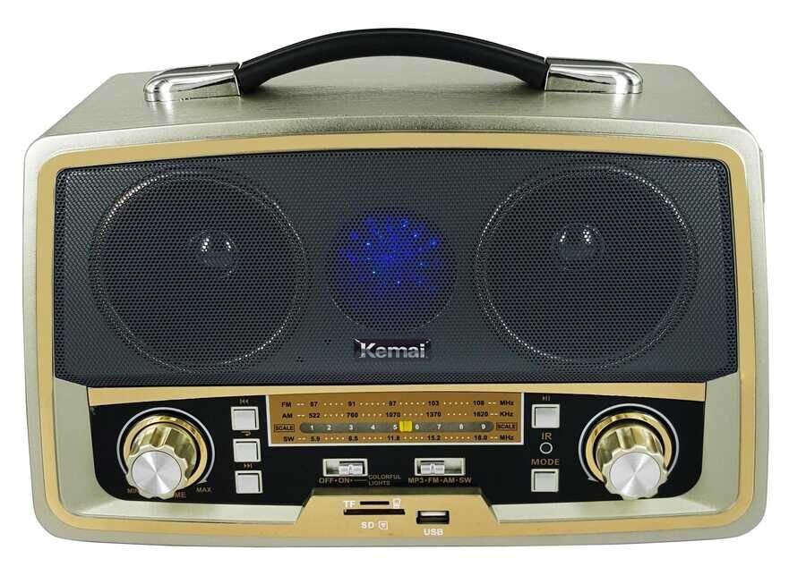 Bluetooth Hoparlör Ahşap Gövde ve Şık Gösterge Paneli (MD-1701BT) Gri