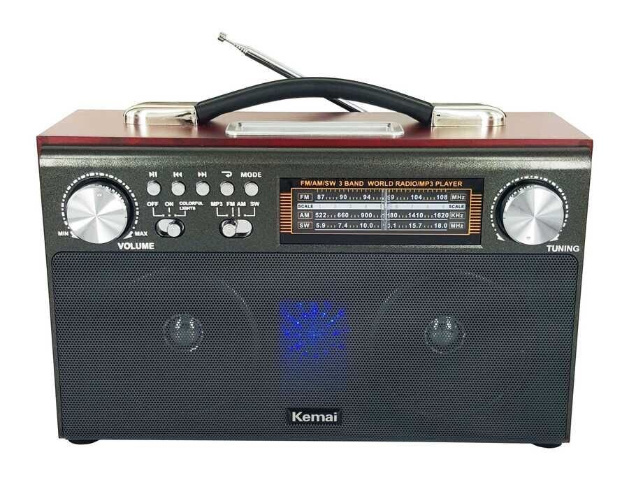 Bluetooth Hoparlör Bluetooth Hoparlör Ahşap Gövde ve Şık Gösterge Paneli (MD-1702BT) Kahverengi