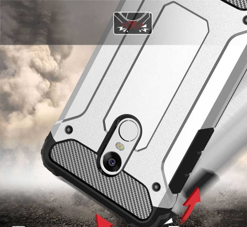 Xiaomi Redmi Note 4 Kılıf Armor Köşe Korumalı Çift Katman Tank Zırh Kapak (CRASH) Gri
