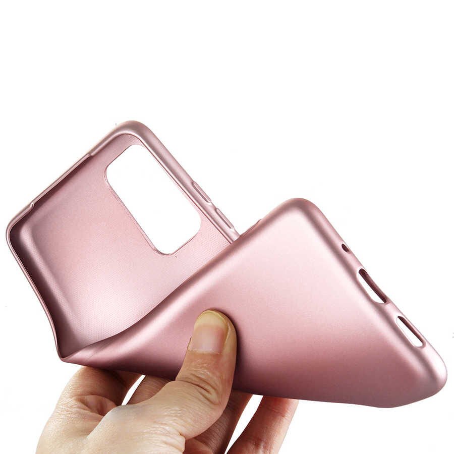 Samsung Galaxy S20 Plus Kılıf Yumuşak Dokulu Soft Esnek İnce Mat Renkli Silikon Kapak (PREMİER) Gold