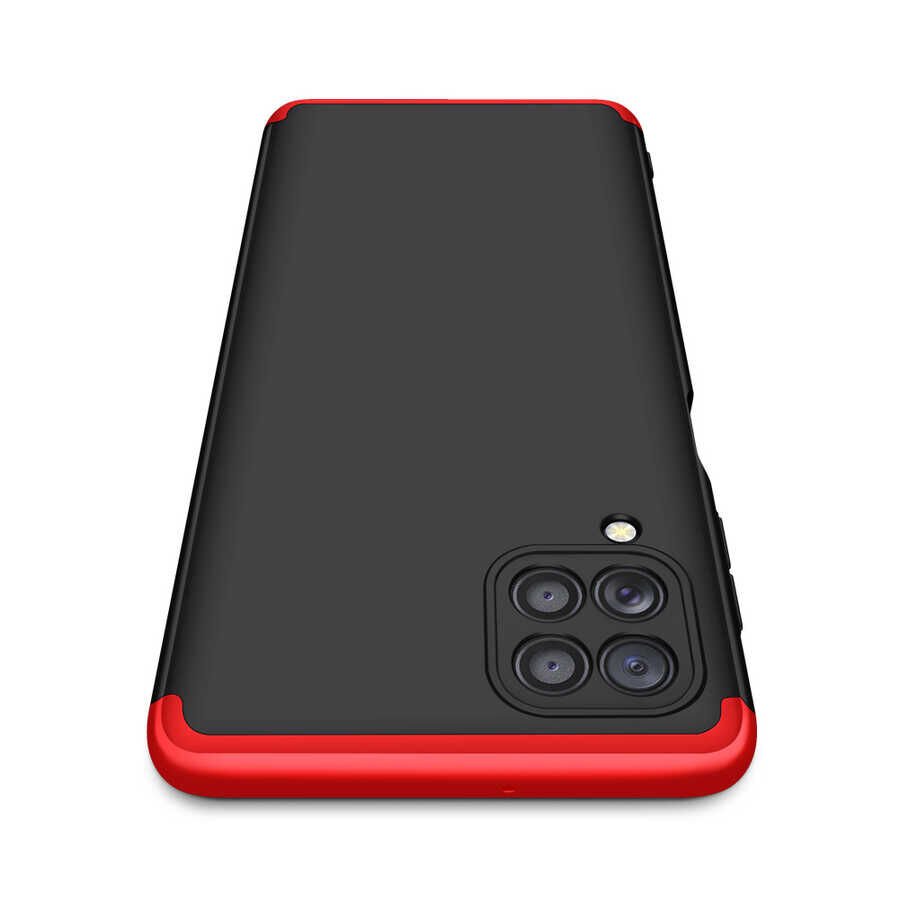 Samsung Galaxy A22 4G Kılıf 360 Tam Koruma Ön Ve Arka Sert Mika Kapak Orjinal Ays Gkk Kapak Siyah