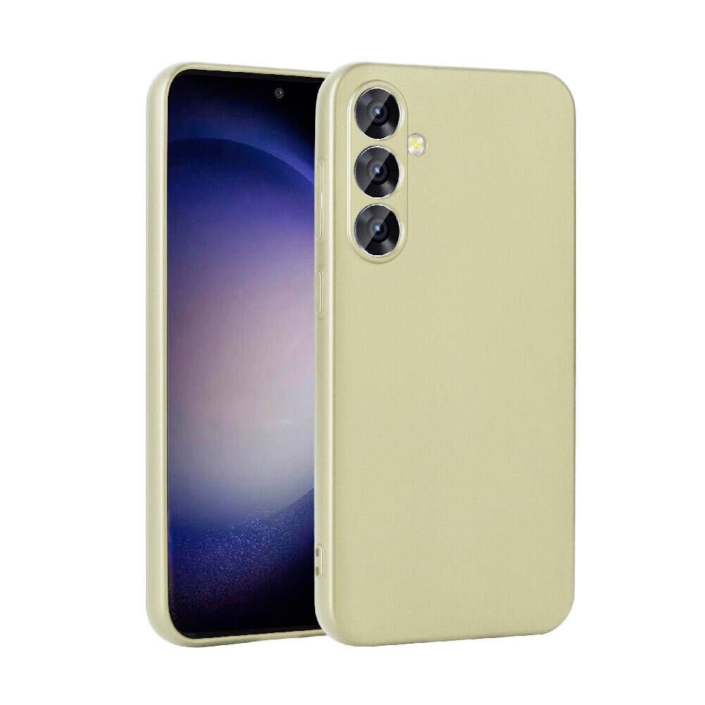 Samsung Galaxy S24 Kılıf Yumuşak Dokulu Soft İnce Mat Silikon Kapak (PREMİER) Gold