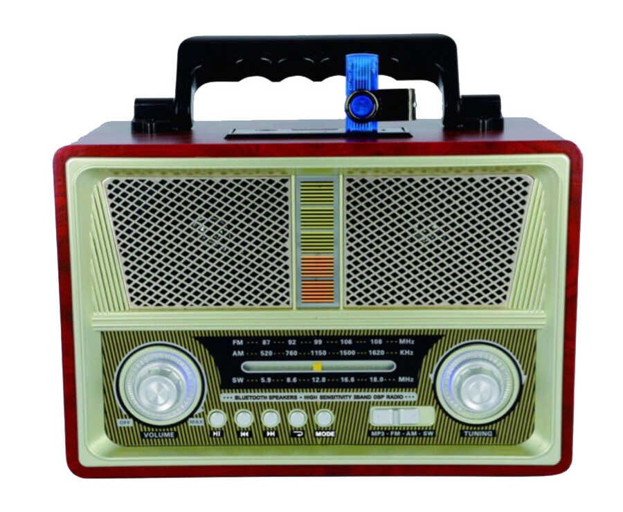 Bluetooth Hoparlör Bluetooth Hoparlör Ahşap Gövde ve Şık Gösterge Paneli (MD-1802BT) Gri