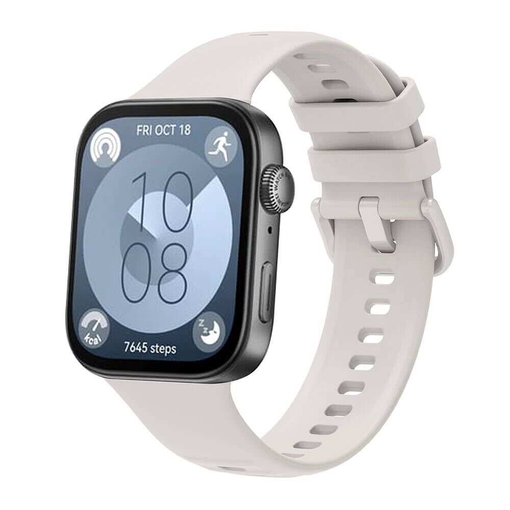 Huawei Watch Fit 3 Band Serisi Kordon Silikon Strap Kayış (Klasik) Starlight