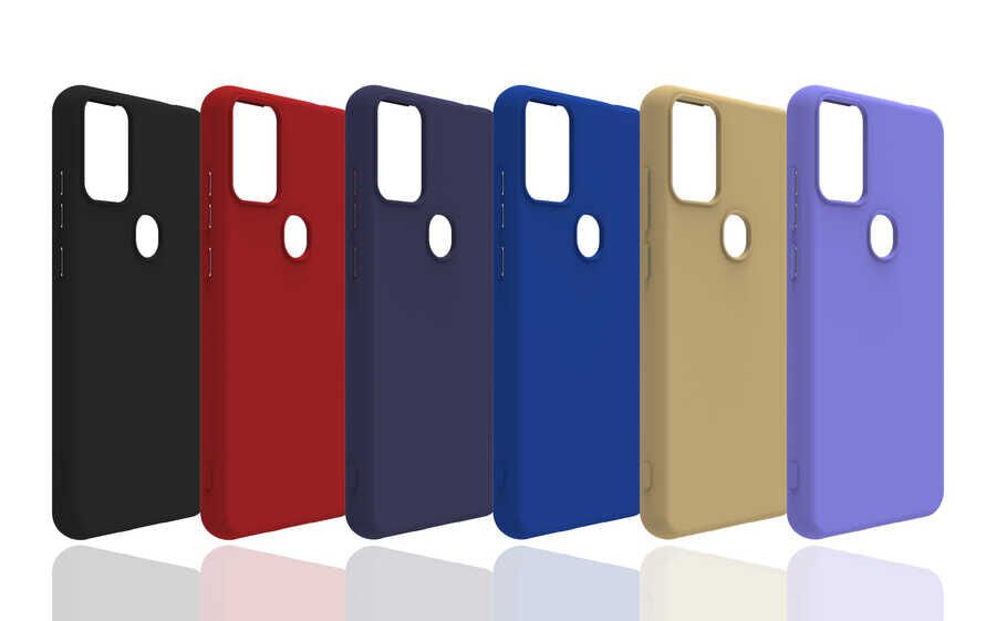 Reeder P13 Blue Max Pro Kılıf Kamera Korumalı Esnek Renkli Silikon Kapak (Biye) Mor