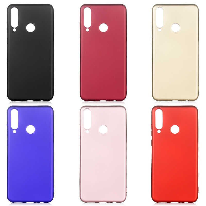 Huawei Y6P Kılıf Yumuşak Dokulu Soft Esnek İnce Mat Renkli Silikon Kapak (PREMİER) Gold