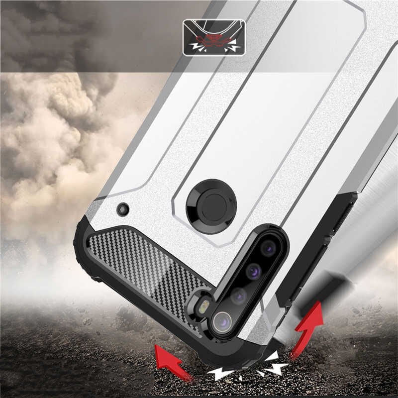 Xiaomi Redmi Note 8 Kılıf Armor Köşe Korumalı Çift Katman Tank Zırh Kapak (CRASH) Gold