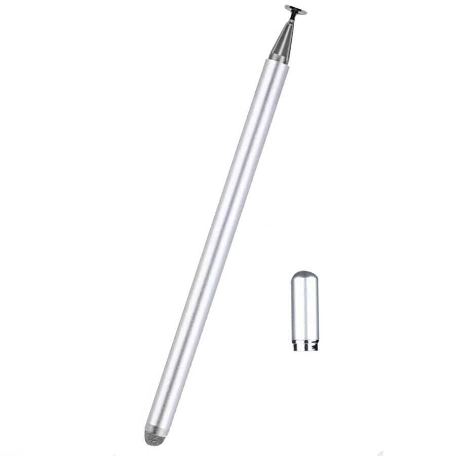 Universal Dokunmatik Çizim Kalemi Ergonomik Dizayn Kapaklı Metal Tasarım (Pencil 04) Gri