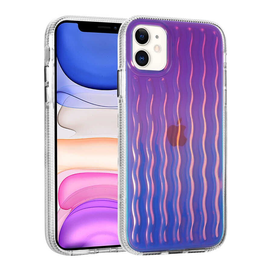 Apple iPhone 11 Kılıf Kabartmalı Dalga Tasarımlı Silikon HEPTEKİLETİŞİM İsmira Kapak