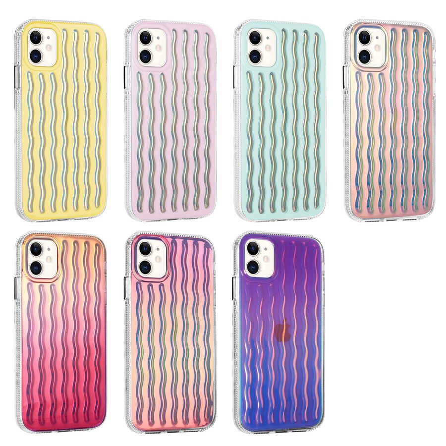 Apple iPhone 11 Kılıf Kabartmalı Dalga Tasarımlı Silikon HEPTEKİLETİŞİM İsmira Kapak