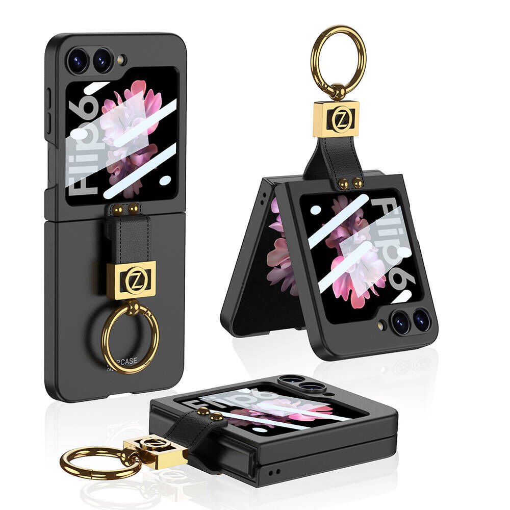 Samsung Galaxy Z Flip 6 Kılıf HEPTEKİLETİŞİM Z Harfli Yüzüklü Kıpta Kapak