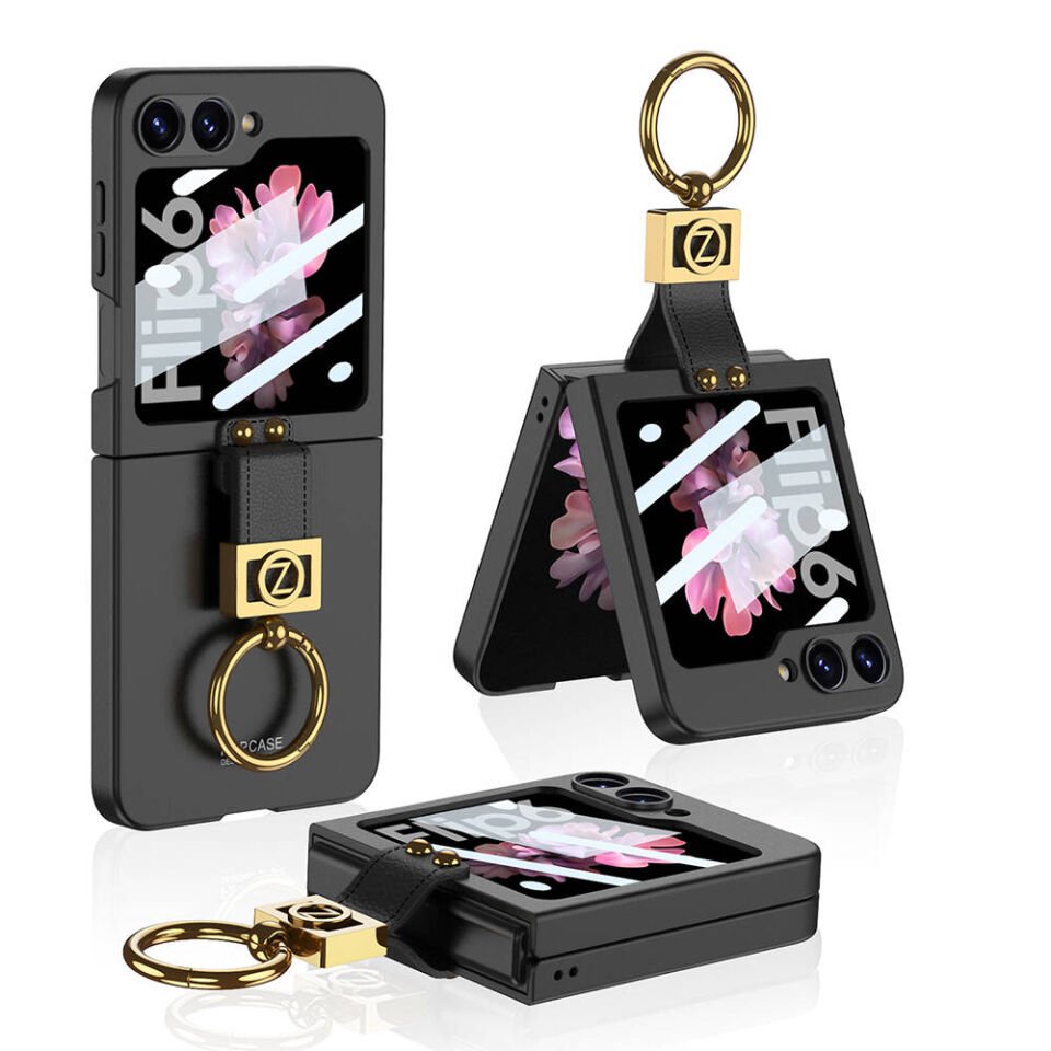 Samsung Galaxy Z Flip 6 Kılıf HEPTEKİLETİŞİM Z Harfli Yüzüklü Kıpta Kapak