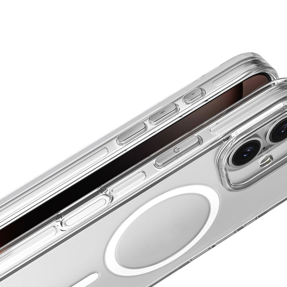 Apple iPhone 16 Kılıf Magsafe Şarj Özellikli Kamera Korumalı Kapak (Kripto) Şeffaf