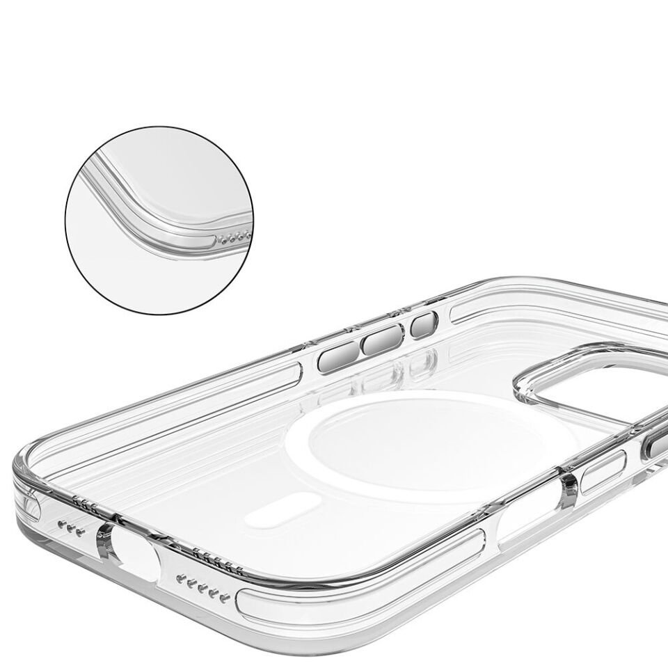Apple iPhone 16 Kılıf Magsafe Şarj Özellikli Kamera Korumalı Kapak (Kripto) Şeffaf