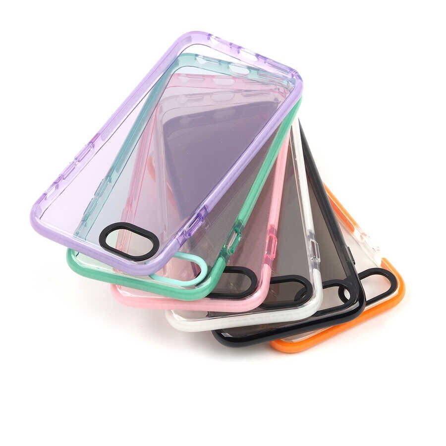 Apple  iPhone 7 Kılıf Renkli Transparan Renkli Parlak Kapak (PUNTO) Beyaz