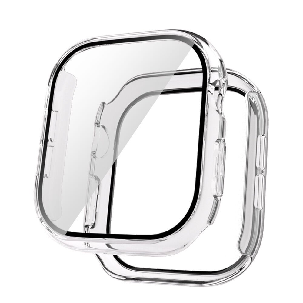 Apple Watch 10 42mm Sert PC Kasa Electroplatink Çerçeveli Ekran Koruyucu (Gard 36) Şeffaf