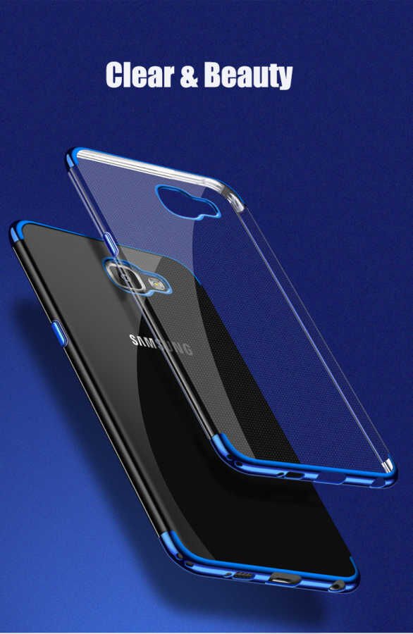 Samsung Galaxy J7 Prime Kılıf Dört Köşe Renkli Lazer Şeffaf Silikon Kapak (GLİTTER) Rose Gold