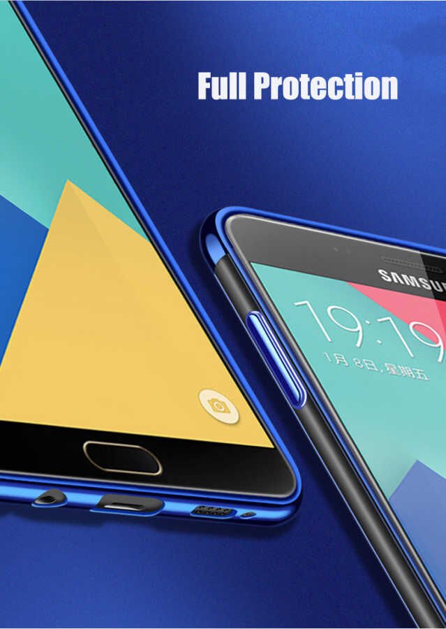 Samsung Galaxy J7 Prime Kılıf Dört Köşe Renkli Lazer Şeffaf Silikon Kapak (GLİTTER) Rose Gold