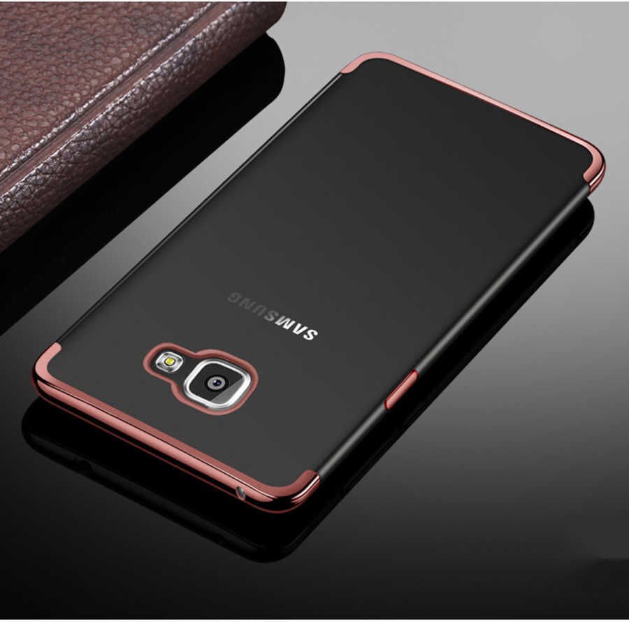 Samsung Galaxy J7 Prime Kılıf Dört Köşe Renkli Lazer Şeffaf Silikon Kapak (GLİTTER) Rose Gold