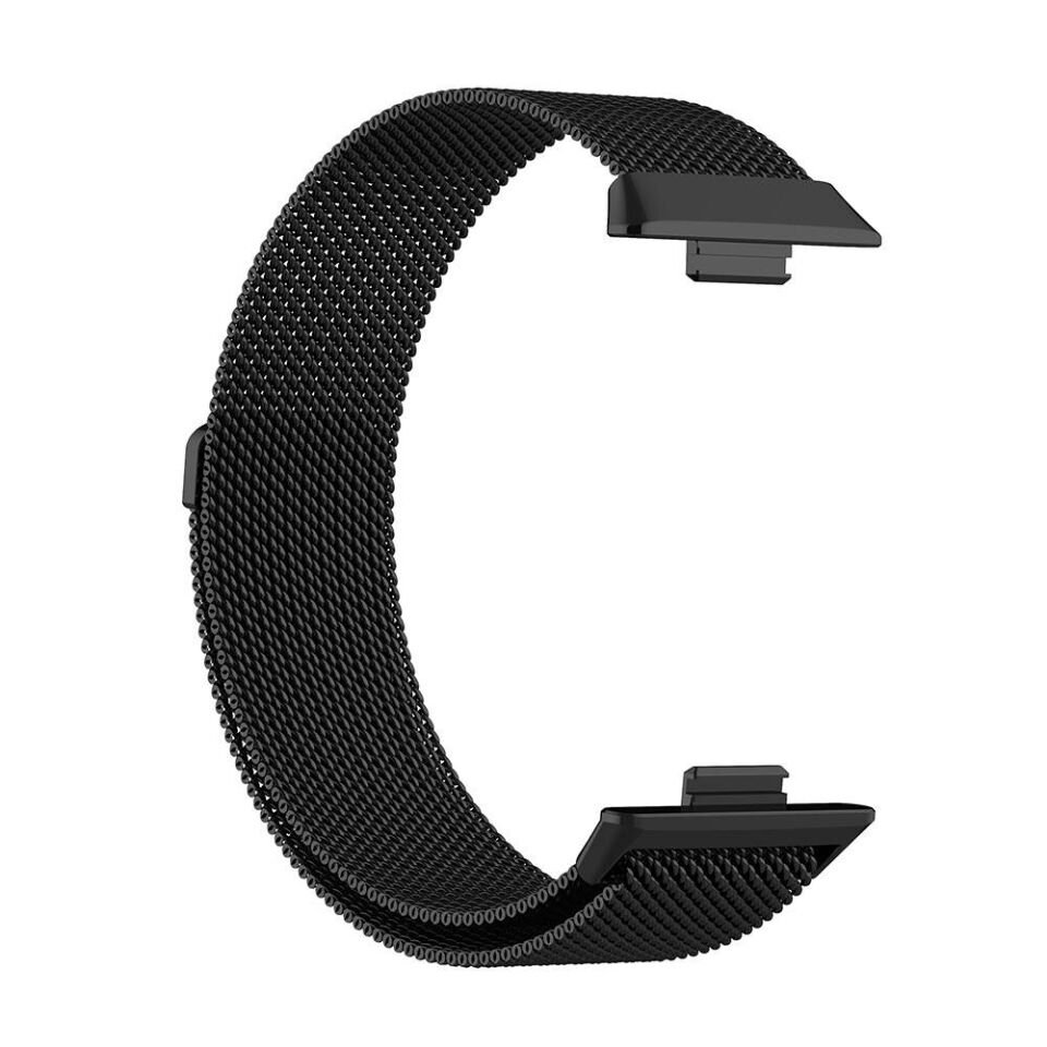 Huawei Watch Fit 3 Metal Kordon Tel Örgü İşlemeli Tasarım (KRD-01) Siyah