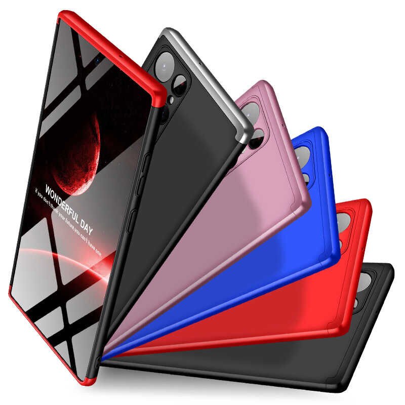 Samsung Galaxy S22 Ultra Kılıf 360 Tam Koruma Ön Ve Arka Sert Mika Kapak Orjinal Ays Gkk Kapak Rose Gold