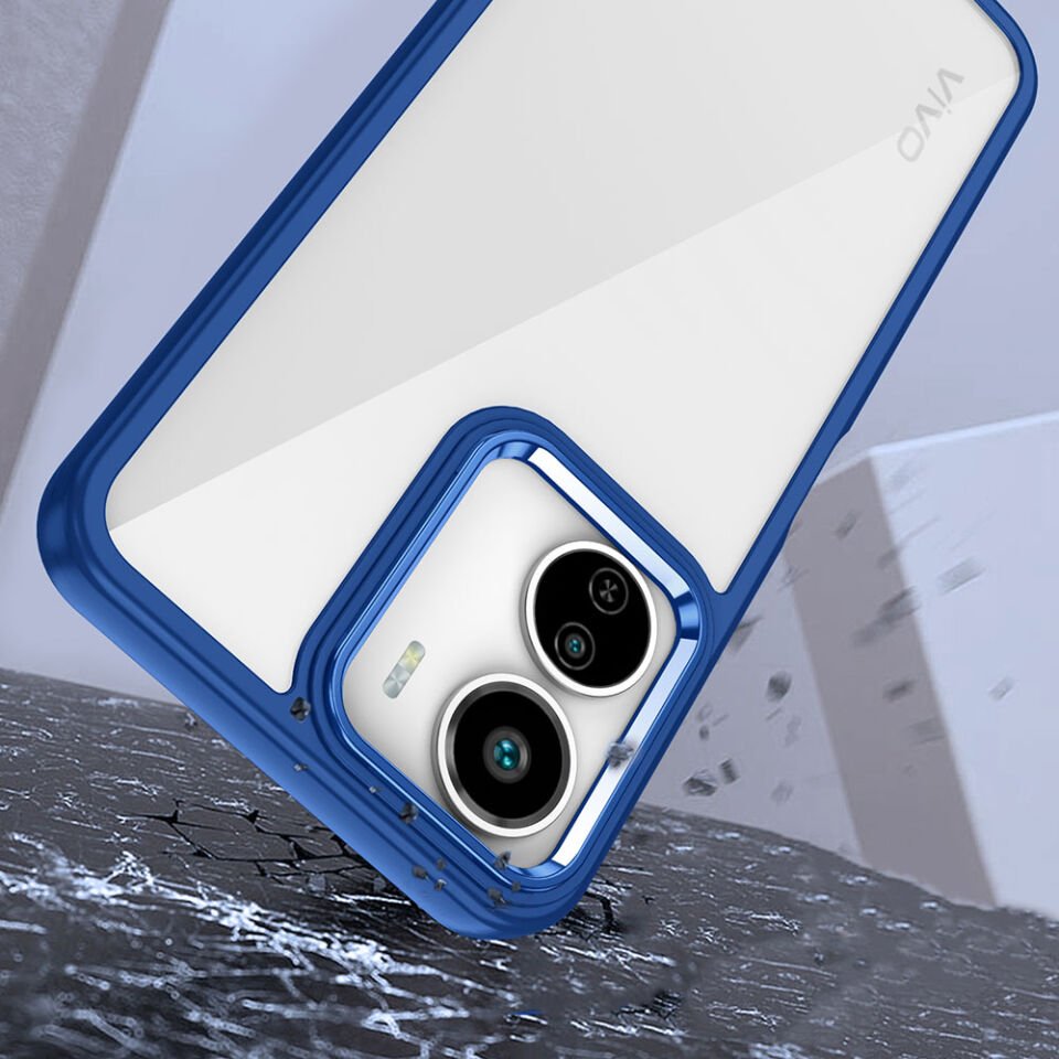 Vivo Y16 Kılıf Kamera Çıkıntılı Arkası Şeffaf Hassas Tuşlu Kenarlı Kapak (Flora) Yeşil