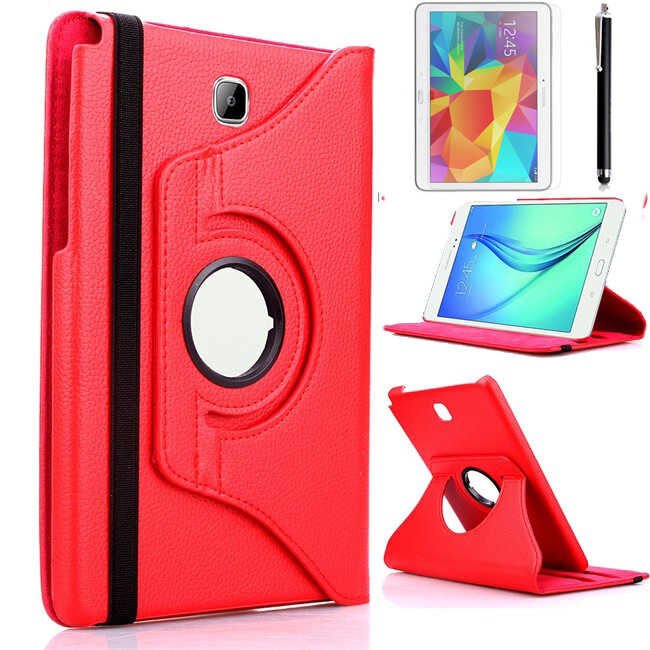 Samsung Galaxy Tab A 10.1 T580 T583 T585 Kılıf Dönebilen Standlı (D-T) Kırmızı