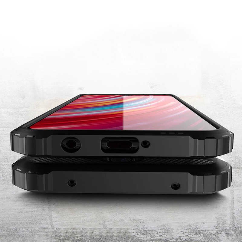 Xiaomi Redmi Note 8 Pro Kılıf Armor Köşe Korumalı Çift Katman Tank Zırh Kapak (CRASH) Mavi