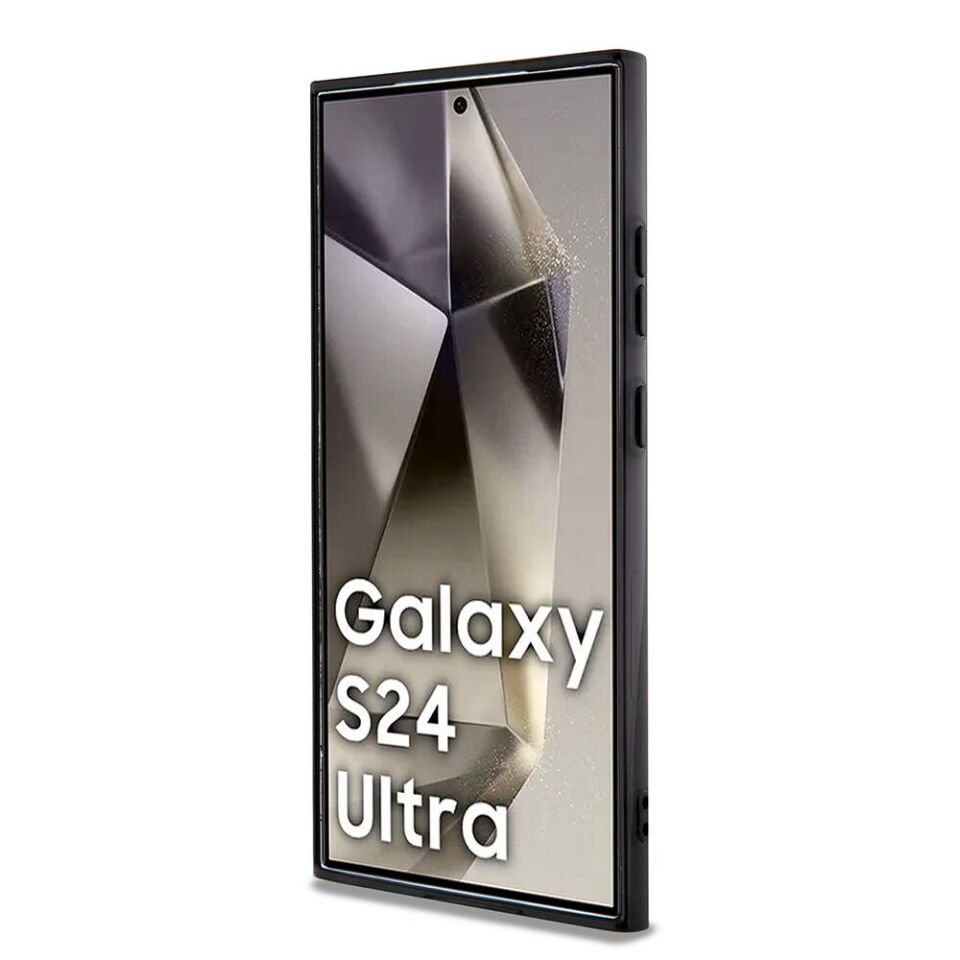 Samsung Galaxy S24 Ultra Kılıf AMG Orjinal Lisanslı Çift Katmanlı Büyük Logolu Dörtgen Şerit Desenli Kapak