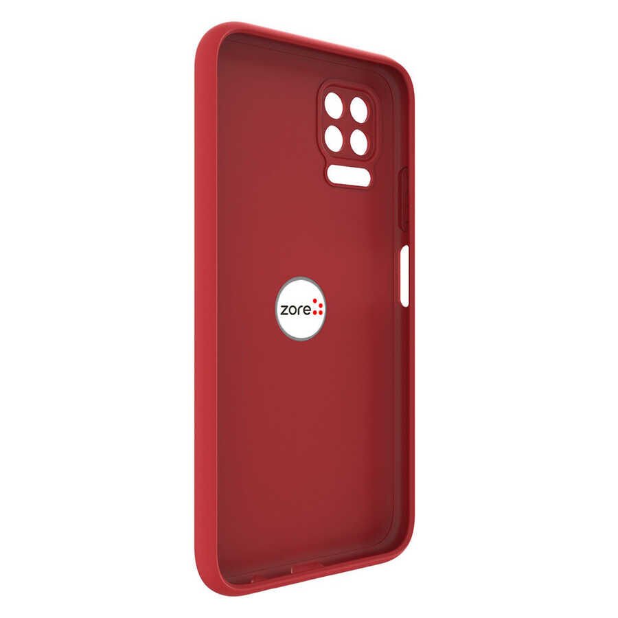 Huawei P40 Lite Kılıf Mat Pastel Renkli Ultra İnce Yüzüklü Yumuşak Silikon Kapak (Plex) Kırmızı