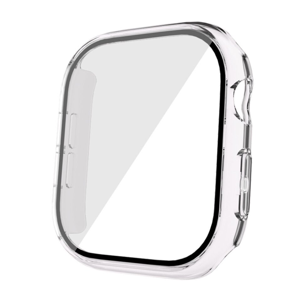 Apple Watch 10 42mm Sert PC Kasa Electroplatink Çerçeveli Ekran Koruyucu (Gard 36) Gümüş