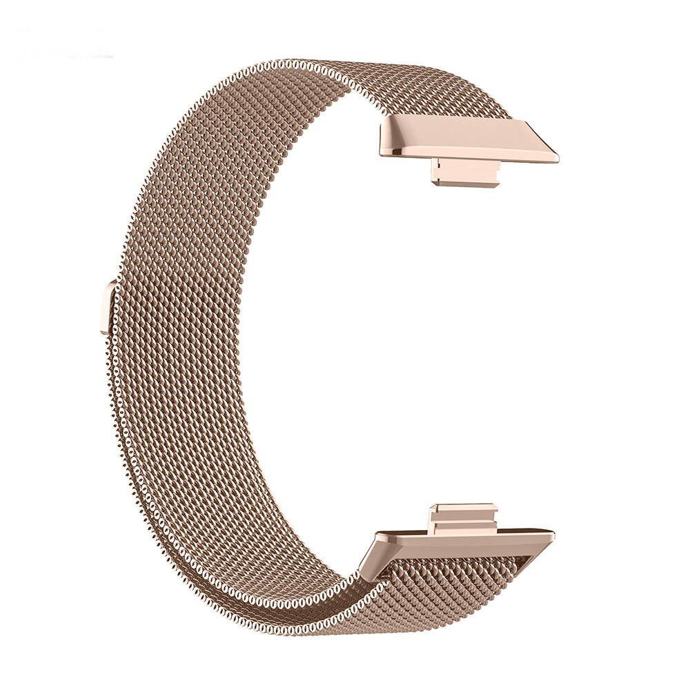 Huawei Watch Fit 3 Metal Kordon Tel Örgü İşlemeli Tasarım (KRD-01) Rose Gold