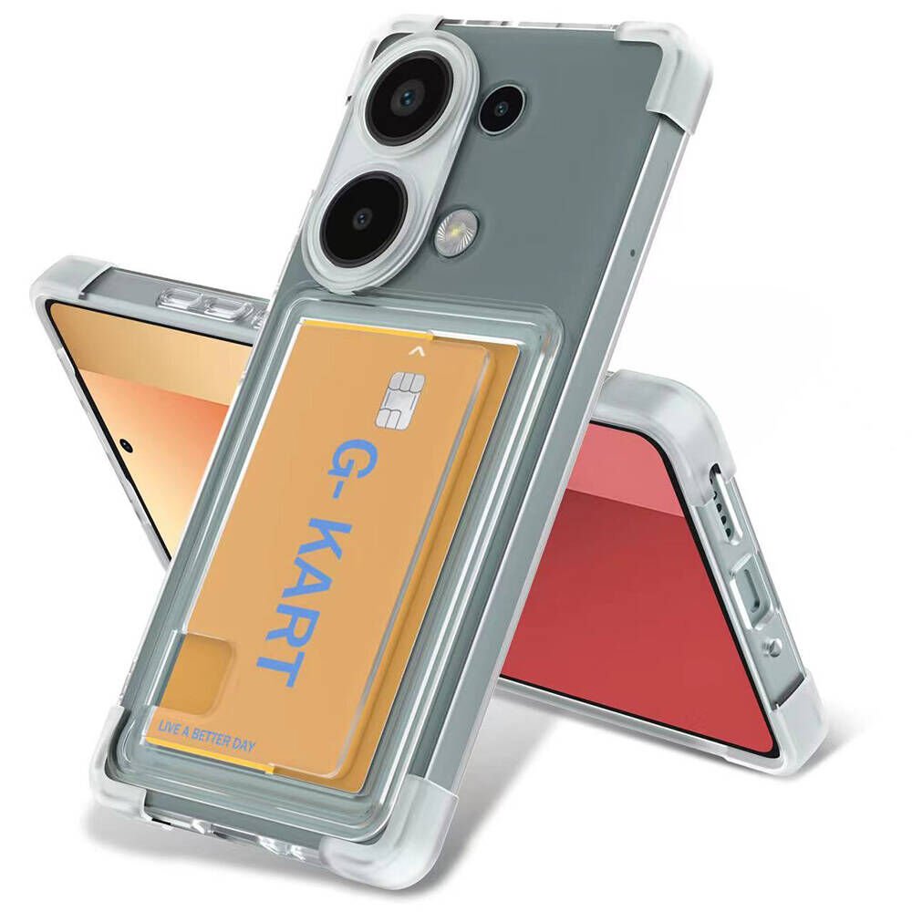 Xiaomi Redmi Note 13 Pro 5G Kılıf Airbag Tasarımlı Şeffaf Kartlıklı HEPTEKİLETİŞİM G-Kart Kapak