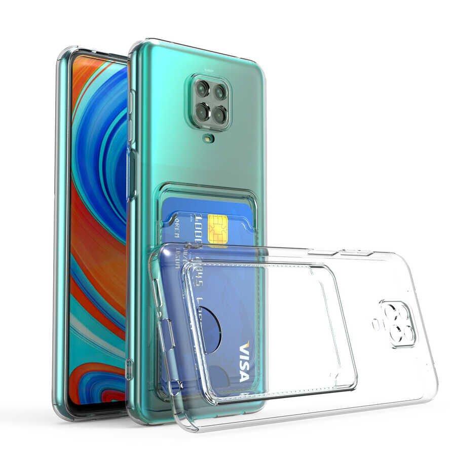 Xiaomi Redmi Note 9 Pro Kılıf Kartlıklı Şeffaf HEPTEKİLETİŞİM Setra Clear Silikon Kapak