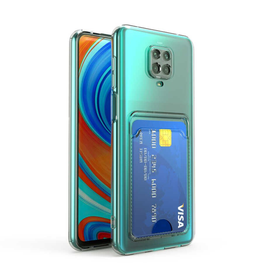 Xiaomi Redmi Note 9 Pro Kılıf Kartlıklı Şeffaf HEPTEKİLETİŞİM Setra Clear Silikon Kapak