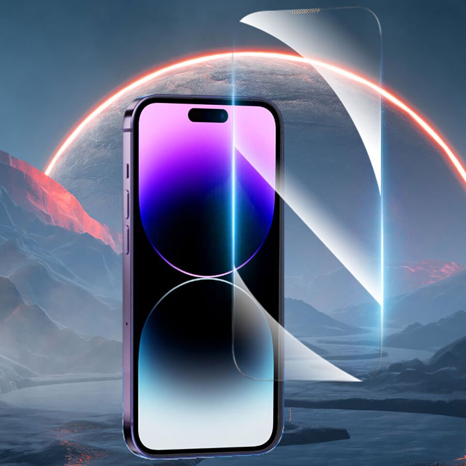 Apple iPhone 14 Pro Max Youngkit Antistatik Ve Antidust Kolay Uygulama Aparatlı Cam Ekran Koruyucu