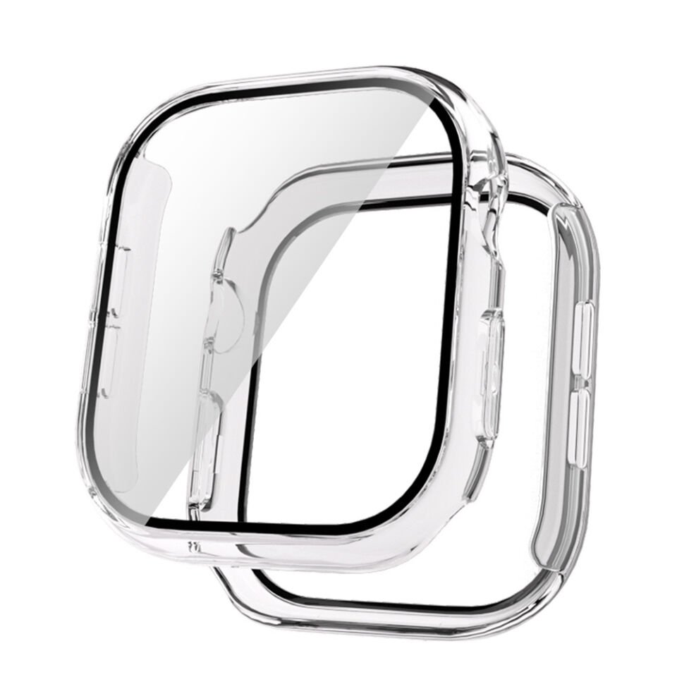 Apple Watch 10 46mm Sert PC Kasa Electroplatink Çerçeveli Ekran Koruyucu (Gard 36) Şeffaf