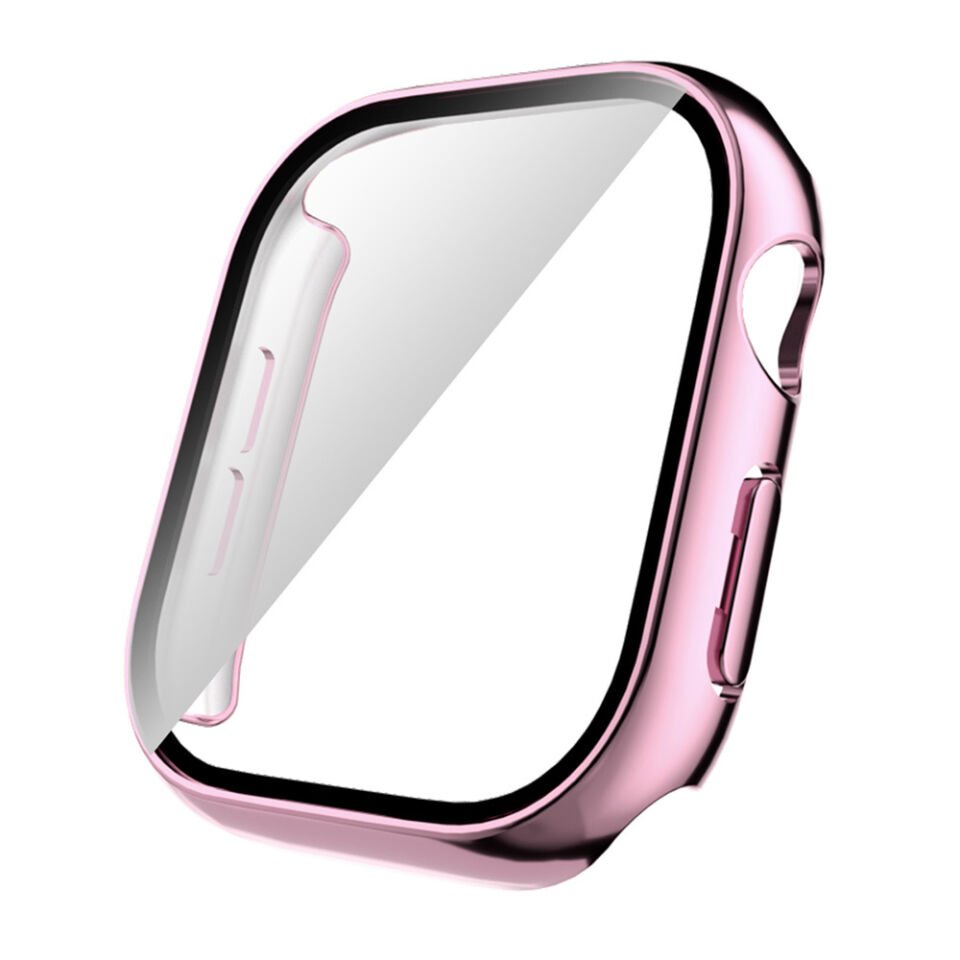Apple Watch 10 46mm Sert PC Kasa Electroplatink Çerçeveli Ekran Koruyucu (Gard 36) Şeffaf