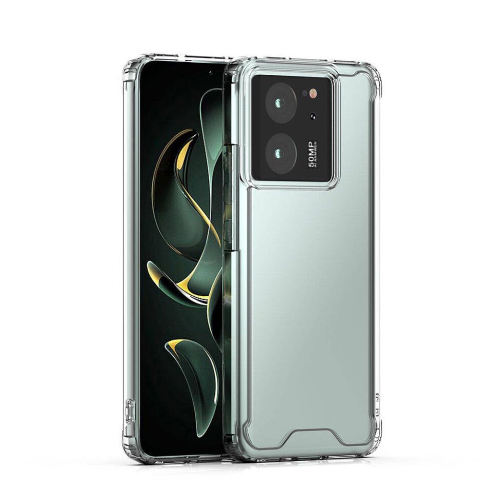 Xiaomi Mi 13T Pro Kılıf Kamera Çıkıntılı Şeffaf Darbe Emici Sert Silikon Kapak (COSS) Renksiz