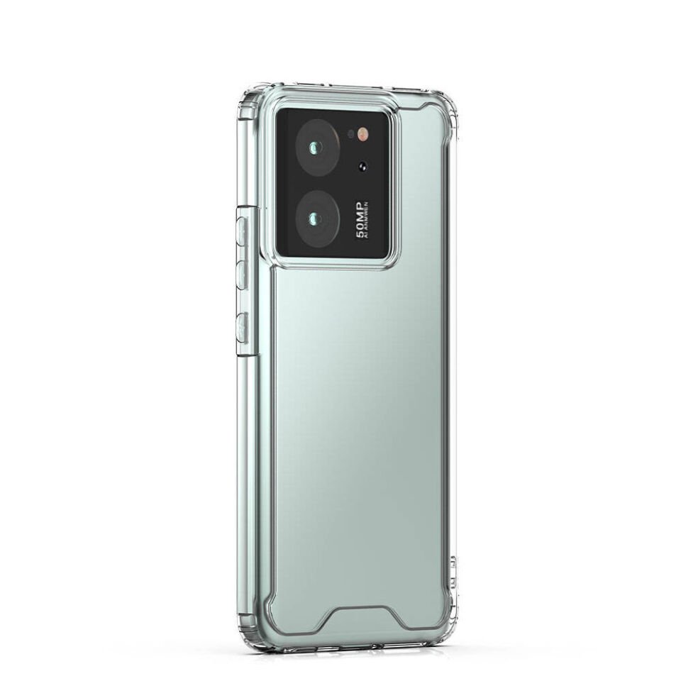 Xiaomi Mi 13T Pro Kılıf Kamera Çıkıntılı Şeffaf Darbe Emici Sert Silikon Kapak (COSS) Renksiz