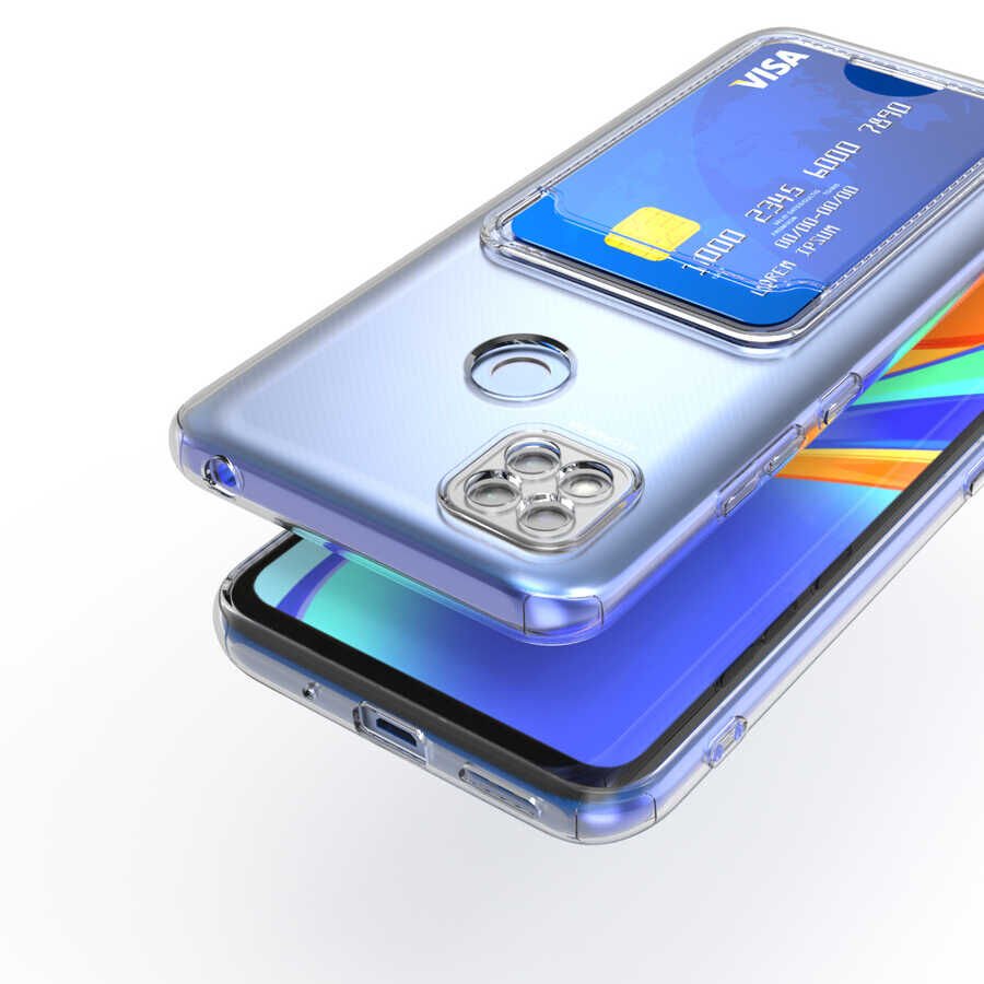 Xiaomi Redmi 9C Kılıf Kartlıklı Şeffaf HEPTEKİLETİŞİM Setra Clear Silikon Kapak