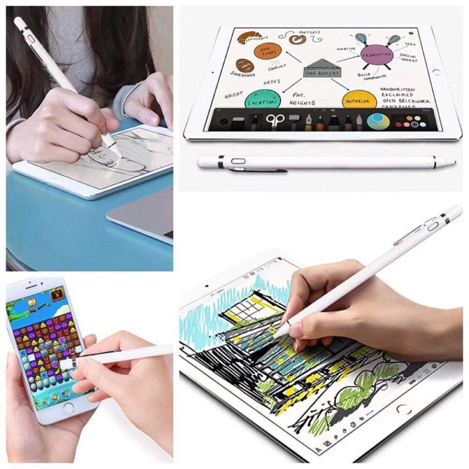 Universal Dokunmatik Çizim Kalemi 12 Saat Çalışma Süresi Ergonomik Dizayn (Pencil 08) Beyaz