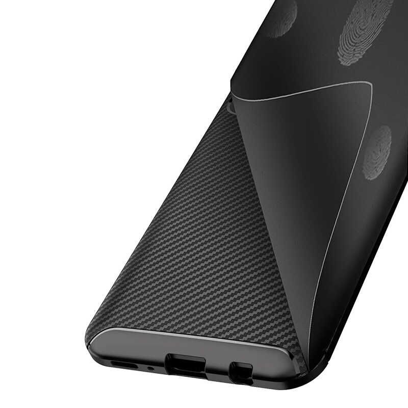 Samsung Galaxy M31 Kılıf Kamera Çıkıntılı Karbon Fiber Dokulu Renk Atmaz Kapak (NEGRO) Lacivert