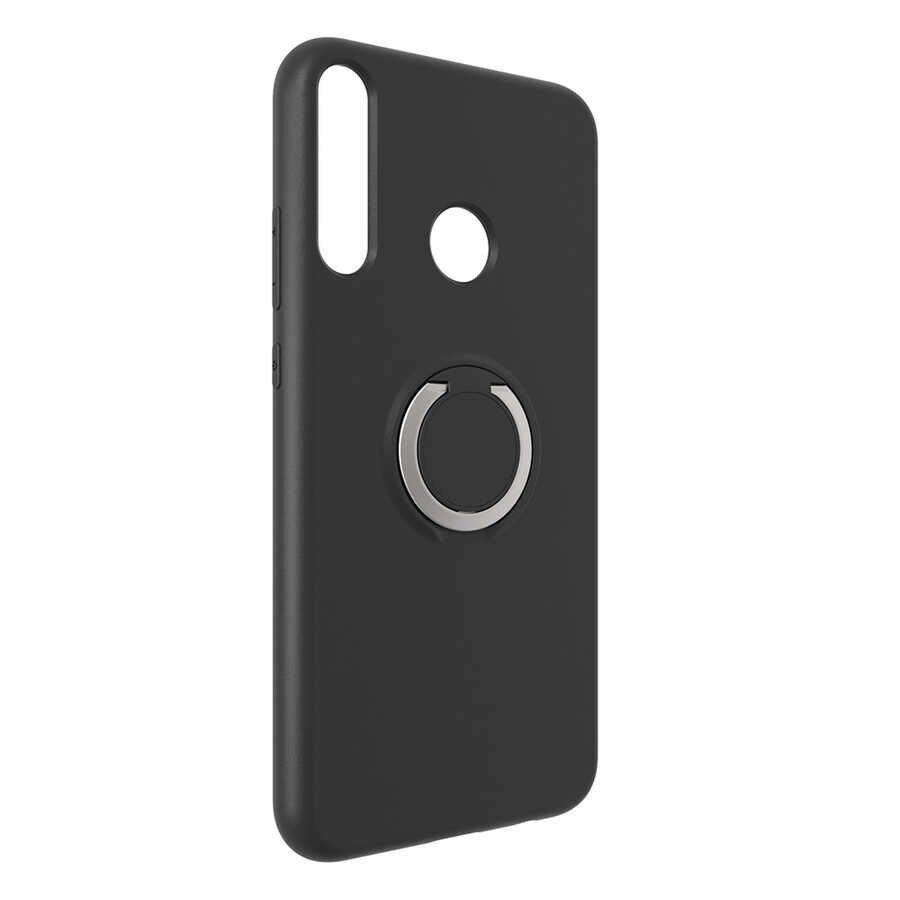 Huawei P40 Lite E Kılıf Mat Pastel Renkli Ultra İnce Yüzüklü Yumuşak Silikon Kapak (Plex) Siyah