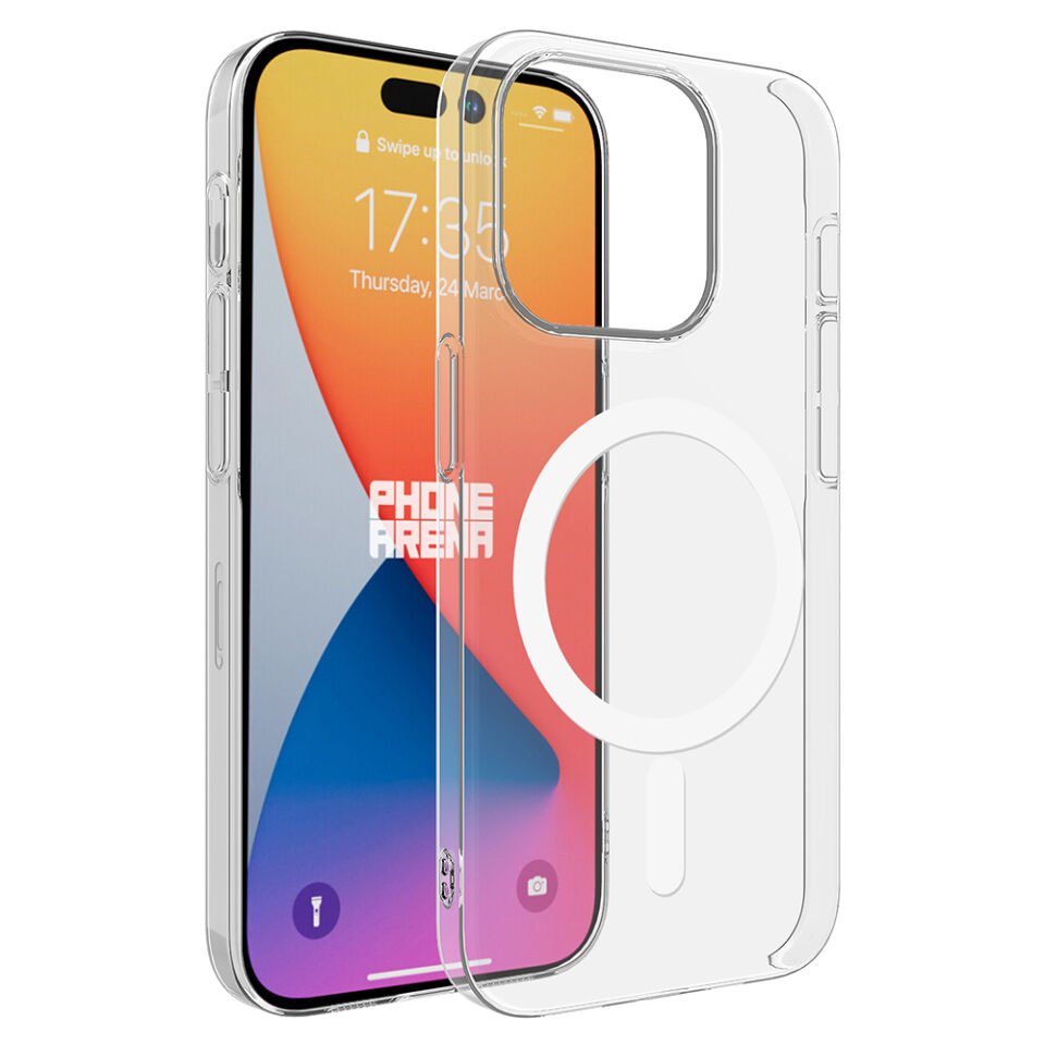 iPhone 15 Pro Kılıf Wireless Şarj Özellikli Şeffaf Tek Kamera Çerçeveli Kapak (Porto) Renksiz